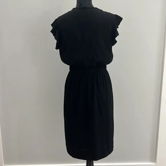 KATE SPADE New York Frill in Black Flutter Sleeve Fluid Crepe Dress size 10 - Picture 6 of 10